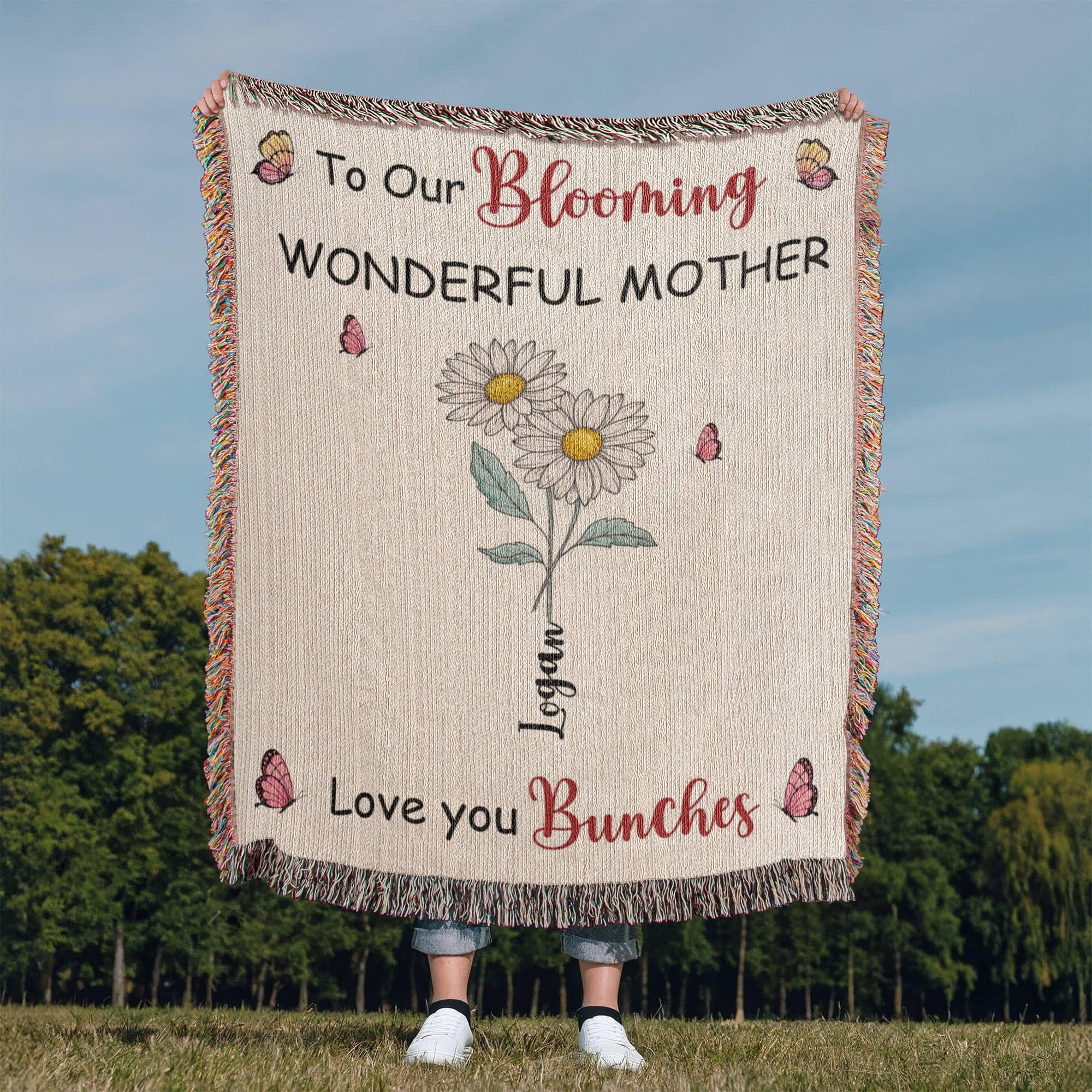 Blankets Personalized Blooming Wonderful Mother Woven Blanket – Custom Flower Name Family Throw, Mother’s Day Gift from childen Personalized Blooming Wonderful Mother Woven Blanket – Custom Flower Name Family Throw, Mother’s Day Gift from childen