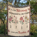 Blankets Personalized Blooming Wonderful Mother Woven Blanket – Custom Flower Name Family Throw, Mother’s Day Gift from childen Personalized Blooming Wonderful Mother Woven Blanket – Custom Flower Name Family Throw, Mother’s Day Gift from childen
