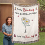 Personalized Blooming Wonderful Mother Woven Blanket – Custom Flower Name Family Throw, Mother’s Day Gift from childen Personalized Blooming Wonderful Mother Woven Blanket – Custom Flower Name Family Throw, Mother’s Day Gift from childen