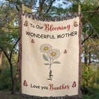 Blankets Personalized Blooming Wonderful Mother Woven Blanket – Custom Flower Name Family Throw, Mother’s Day Gift from childen Personalized Blooming Wonderful Mother Woven Blanket – Custom Flower Name Family Throw, Mother’s Day Gift from childen