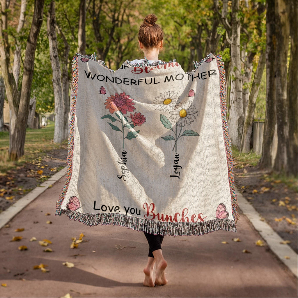 Blankets Personalized Blooming Wonderful Mother Woven Blanket – Custom Flower Name Family Throw, Mother’s Day Gift from childen Personalized Blooming Wonderful Mother Woven Blanket – Custom Flower Name Family Throw, Mother’s Day Gift from childen