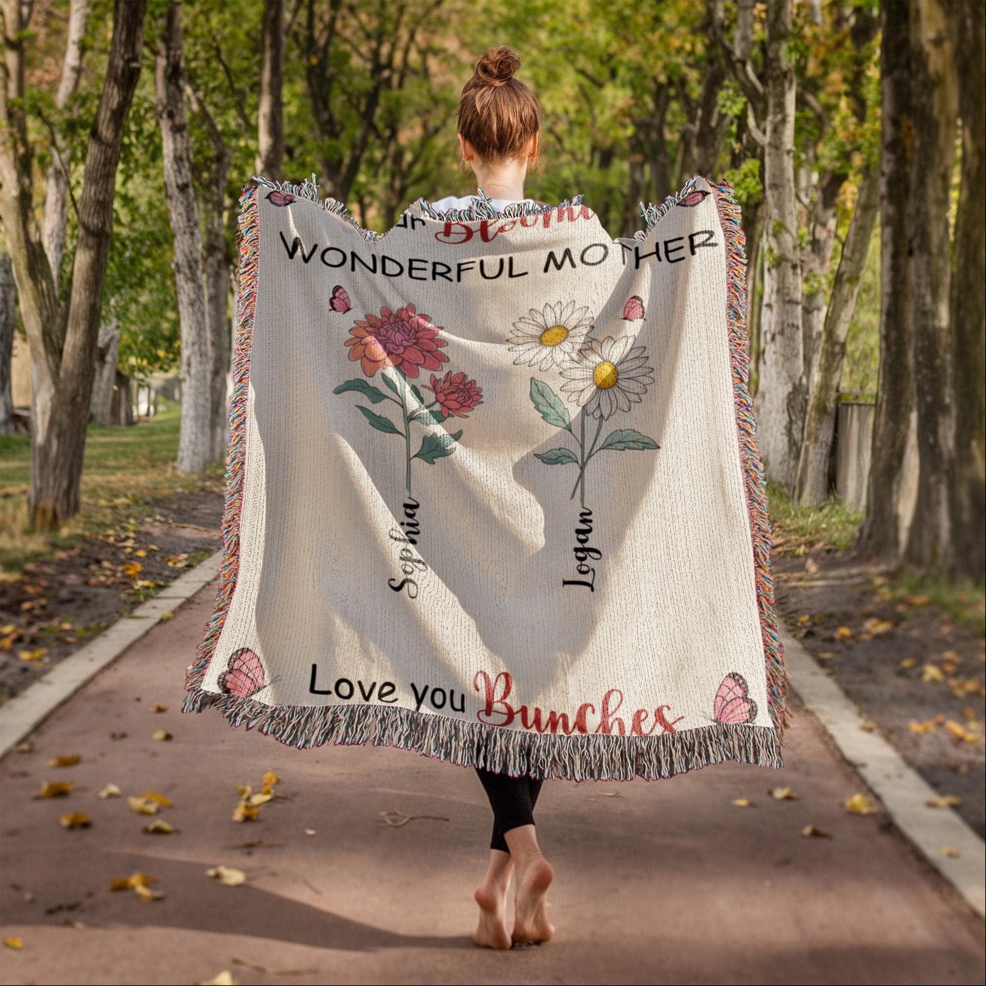 Blankets Personalized Blooming Wonderful Mother Woven Blanket – Custom Flower Name Family Throw, Mother’s Day Gift from childen Personalized Blooming Wonderful Mother Woven Blanket – Custom Flower Name Family Throw, Mother’s Day Gift from childen