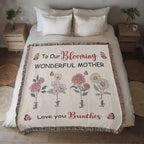 Blankets Personalized Blooming Wonderful Mother Woven Blanket – Custom Flower Name Family Throw, Mother’s Day Gift from childen Personalized Blooming Wonderful Mother Woven Blanket – Custom Flower Name Family Throw, Mother’s Day Gift from childen