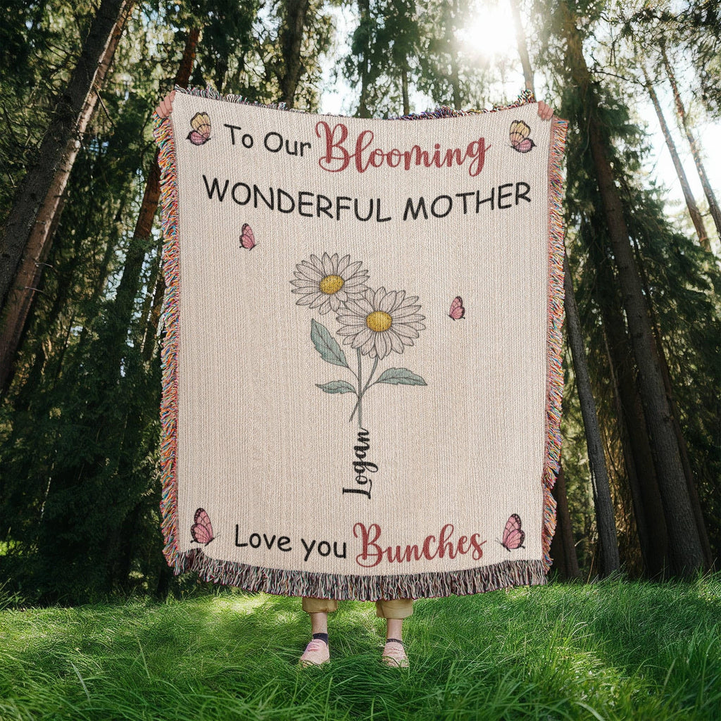 Blankets Personalized Blooming Wonderful Mother Woven Blanket – Custom Flower Name Family Throw, Mother’s Day Gift from childen Personalized Blooming Wonderful Mother Woven Blanket – Custom Flower Name Family Throw, Mother’s Day Gift from childen