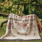 Personalized Blooming Wonderful Mother Woven Blanket – Custom Flower Name Family Throw, Mother’s Day Gift from childen Personalized Blooming Wonderful Mother Woven Blanket – Custom Flower Name Family Throw, Mother’s Day Gift from childen