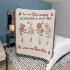 Blankets Personalized Blooming Wonderful Mother Woven Blanket – Custom Flower Name Family Throw, Mother’s Day Gift from childen Personalized Blooming Wonderful Mother Woven Blanket – Custom Flower Name Family Throw, Mother’s Day Gift from childen