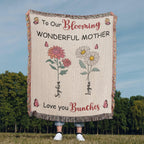 Blankets Personalized Blooming Wonderful Mother Woven Blanket – Custom Flower Name Family Throw, Mother’s Day Gift from childen Personalized Blooming Wonderful Mother Woven Blanket – Custom Flower Name Family Throw, Mother’s Day Gift from childen