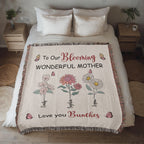 Blankets Personalized Blooming Wonderful Mother Woven Blanket – Custom Flower Name Family Throw, Mother’s Day Gift from childen Personalized Blooming Wonderful Mother Woven Blanket – Custom Flower Name Family Throw, Mother’s Day Gift from childen