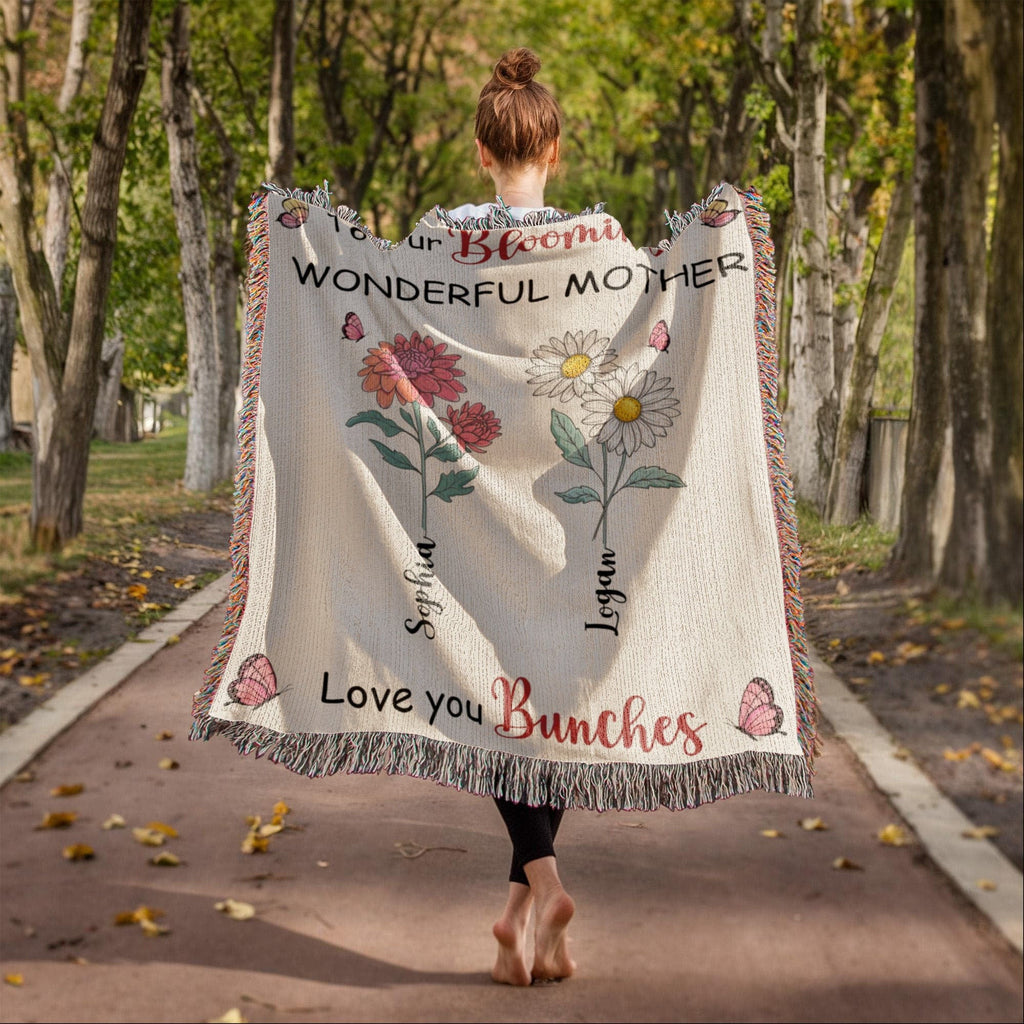 Blankets Personalized Blooming Wonderful Mother Woven Blanket – Custom Flower Name Family Throw, Mother’s Day Gift from childen Personalized Blooming Wonderful Mother Woven Blanket – Custom Flower Name Family Throw, Mother’s Day Gift from childen