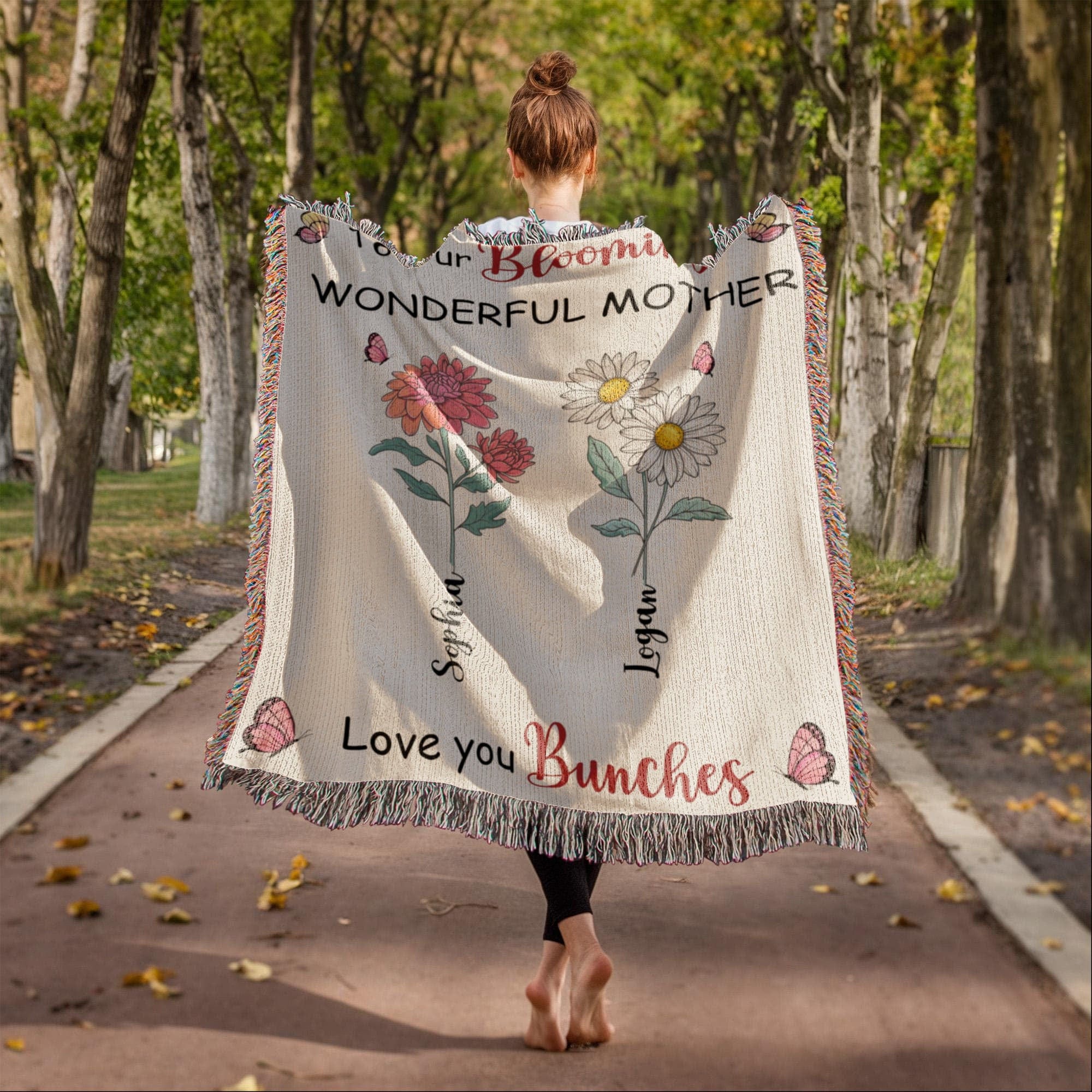 Blankets Personalized Blooming Wonderful Mother Woven Blanket – Custom Flower Name Family Throw, Mother’s Day Gift from childen Personalized Blooming Wonderful Mother Woven Blanket – Custom Flower Name Family Throw, Mother’s Day Gift from childen