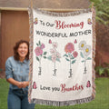 Blankets Personalized Blooming Wonderful Mother Woven Blanket – Custom Flower Name Family Throw, Mother’s Day Gift from childen Personalized Blooming Wonderful Mother Woven Blanket – Custom Flower Name Family Throw, Mother’s Day Gift from childen