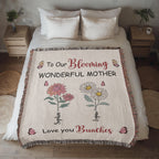 Blankets Personalized Blooming Wonderful Mother Woven Blanket – Custom Flower Name Family Throw, Mother’s Day Gift from childen Personalized Blooming Wonderful Mother Woven Blanket – Custom Flower Name Family Throw, Mother’s Day Gift from childen