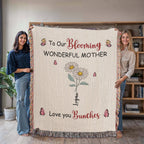 Personalized Blooming Wonderful Mother Woven Blanket – Custom Flower Name Family Throw, Mother’s Day Gift from childen Personalized Blooming Wonderful Mother Woven Blanket – Custom Flower Name Family Throw, Mother’s Day Gift from childen