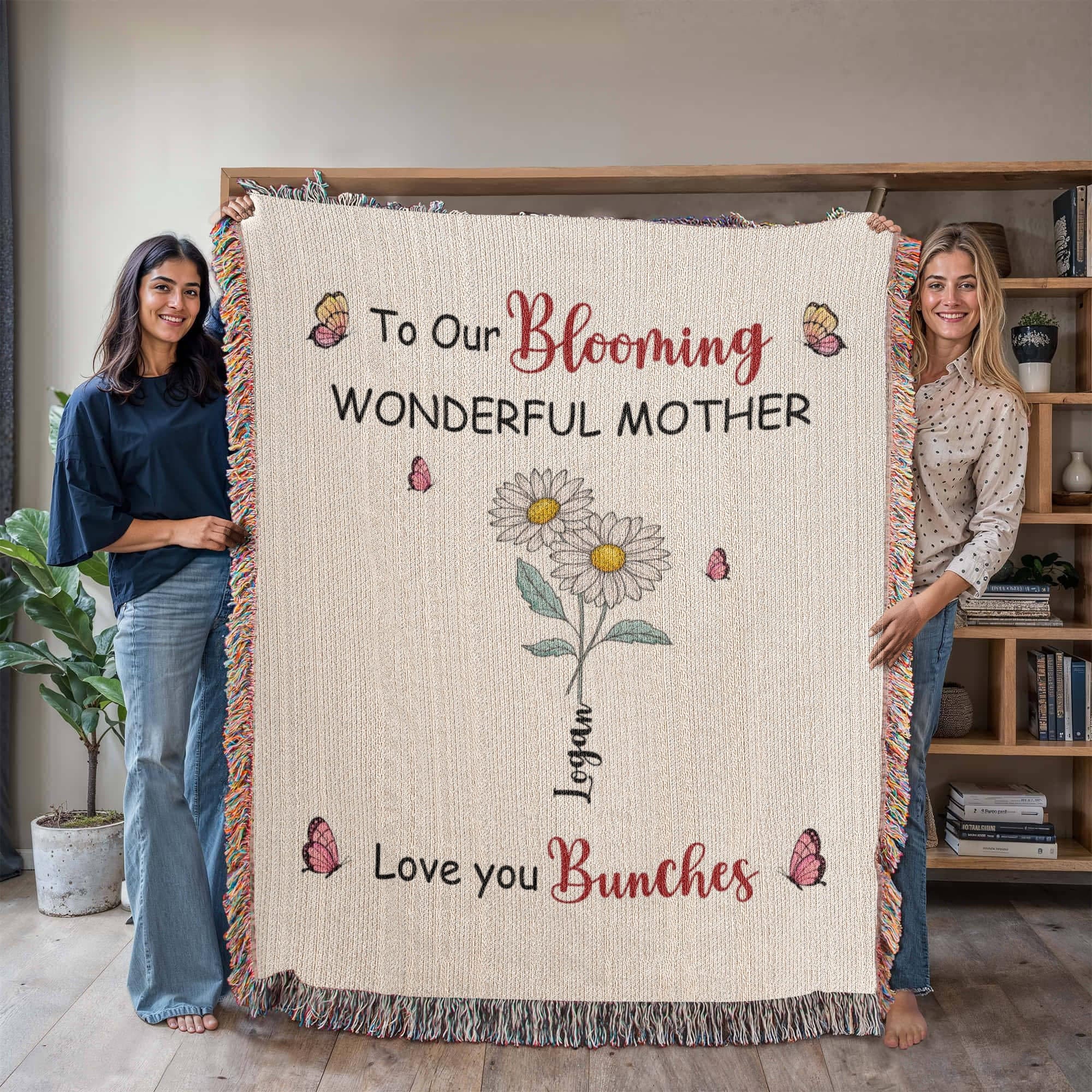 Personalized Blooming Wonderful Mother Woven Blanket – Custom Flower Name Family Throw, Mother’s Day Gift from childen Personalized Blooming Wonderful Mother Woven Blanket – Custom Flower Name Family Throw, Mother’s Day Gift from childen