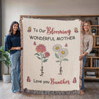 Personalized Blooming Wonderful Mother Woven Blanket – Custom Flower Name Family Throw, Mother’s Day Gift from childen Personalized Blooming Wonderful Mother Woven Blanket – Custom Flower Name Family Throw, Mother’s Day Gift from childen