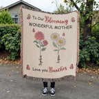 Personalized Blooming Wonderful Mother Woven Blanket – Custom Flower Name Family Throw, Mother’s Day Gift from childen Personalized Blooming Wonderful Mother Woven Blanket – Custom Flower Name Family Throw, Mother’s Day Gift from childen