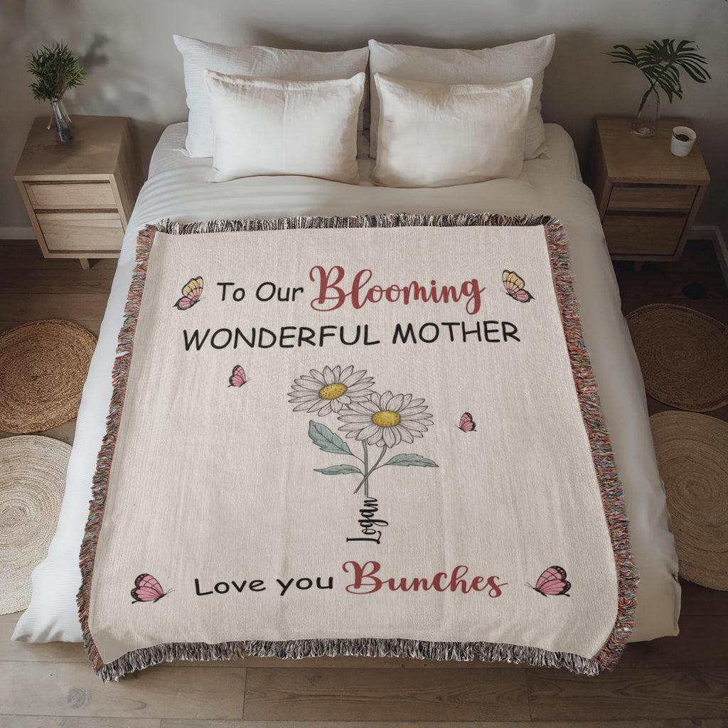 Personalized Blooming Wonderful Mother Blanket
