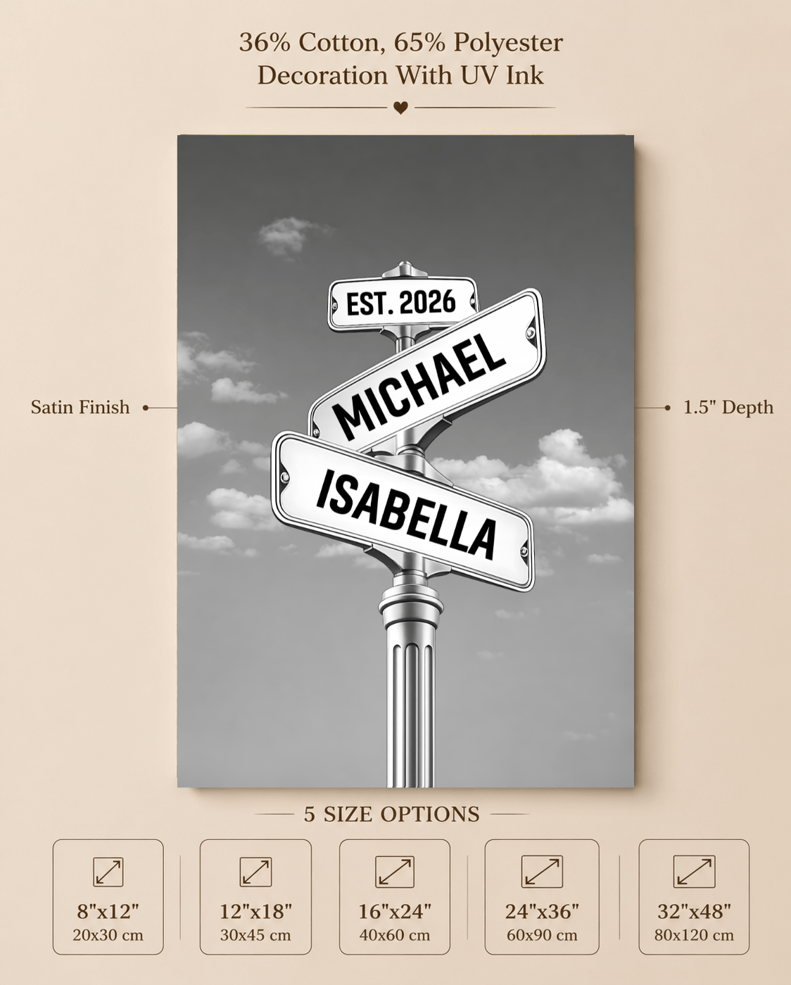 Wall Art Personalized Couple Street Sign Canvas Personalized Couple Street Sign Canvas