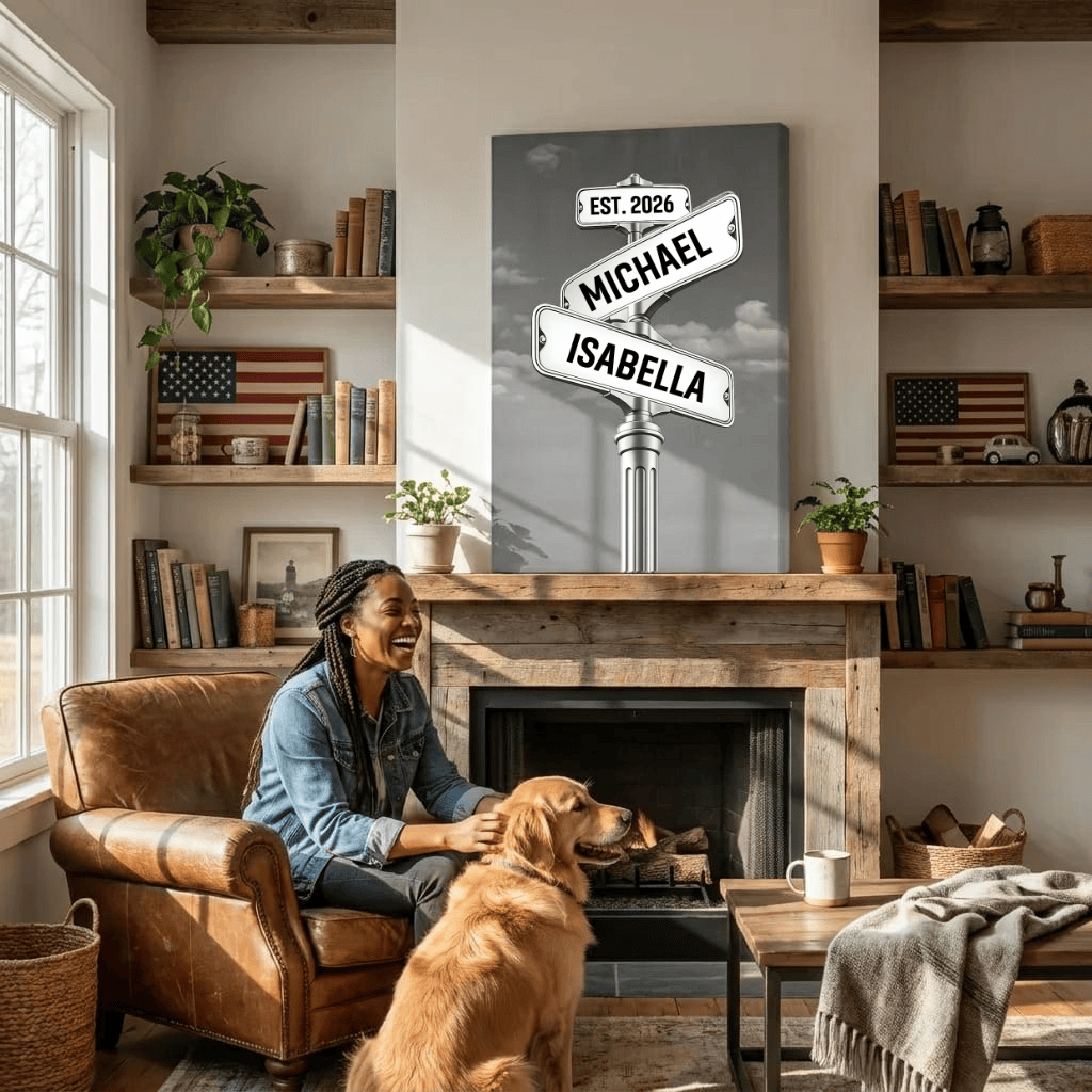 Wall Art Personalized Couple Street Sign Canvas Personalized Couple Street Sign Canvas