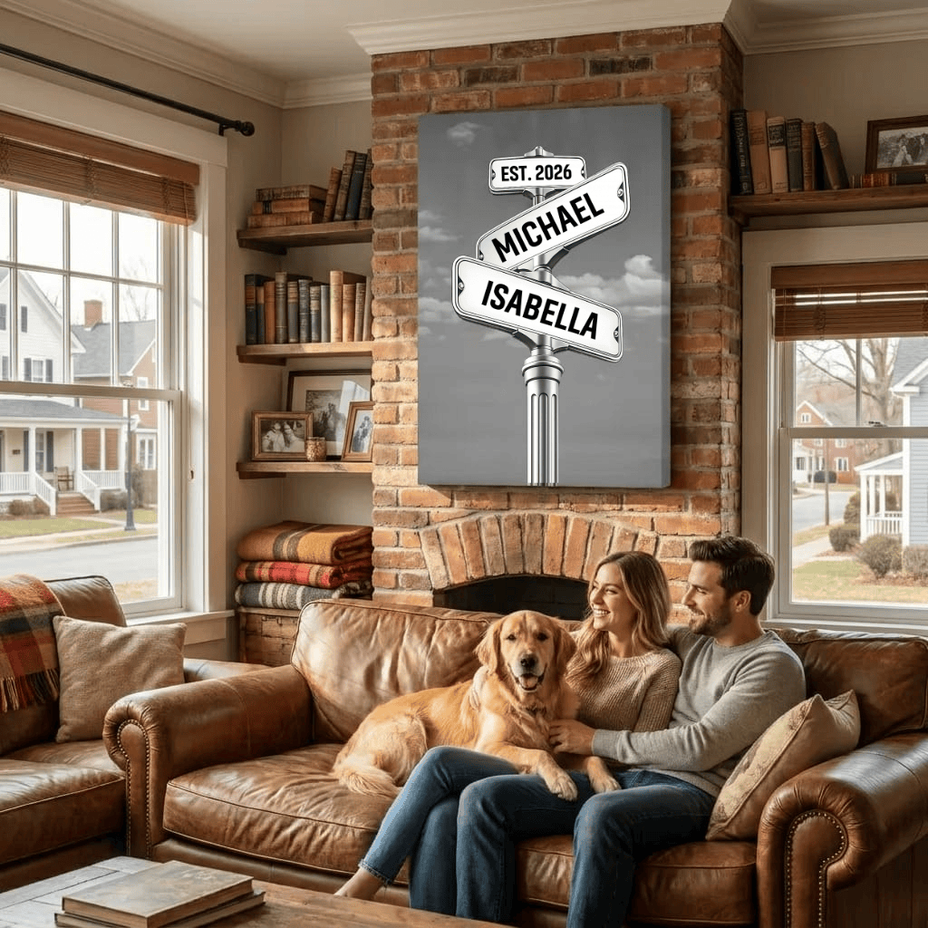 Wall Art Personalized Couple Street Sign Canvas Personalized Couple Street Sign Canvas