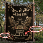 Throw Blankets Personalized Couple Woven Blanket | Till Death Do Us Part Skeleton Blanket | Custom Name Anniversary Throw |Personalized Couple Blanket Personalized Couple Woven Blanket | Till Death Do Us Part Skeleton Blanket | Custom Name Anniversary Throw |Personalized Couple Blanket