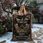 Throw Blankets Personalized Couple Woven Blanket | Till Death Do Us Part Skeleton Blanket | Custom Name Anniversary Throw |Personalized Couple Blanket Personalized Couple Woven Blanket | Till Death Do Us Part Skeleton Blanket | Custom Name Anniversary Throw |Personalized Couple Blanket