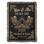 Throw Blankets Personalized Couple Woven Blanket | Till Death Do Us Part Skeleton Blanket | Custom Name Anniversary Throw |Personalized Couple Blanket Personalized Couple Woven Blanket | Till Death Do Us Part Skeleton Blanket | Custom Name Anniversary Throw |Personalized Couple Blanket