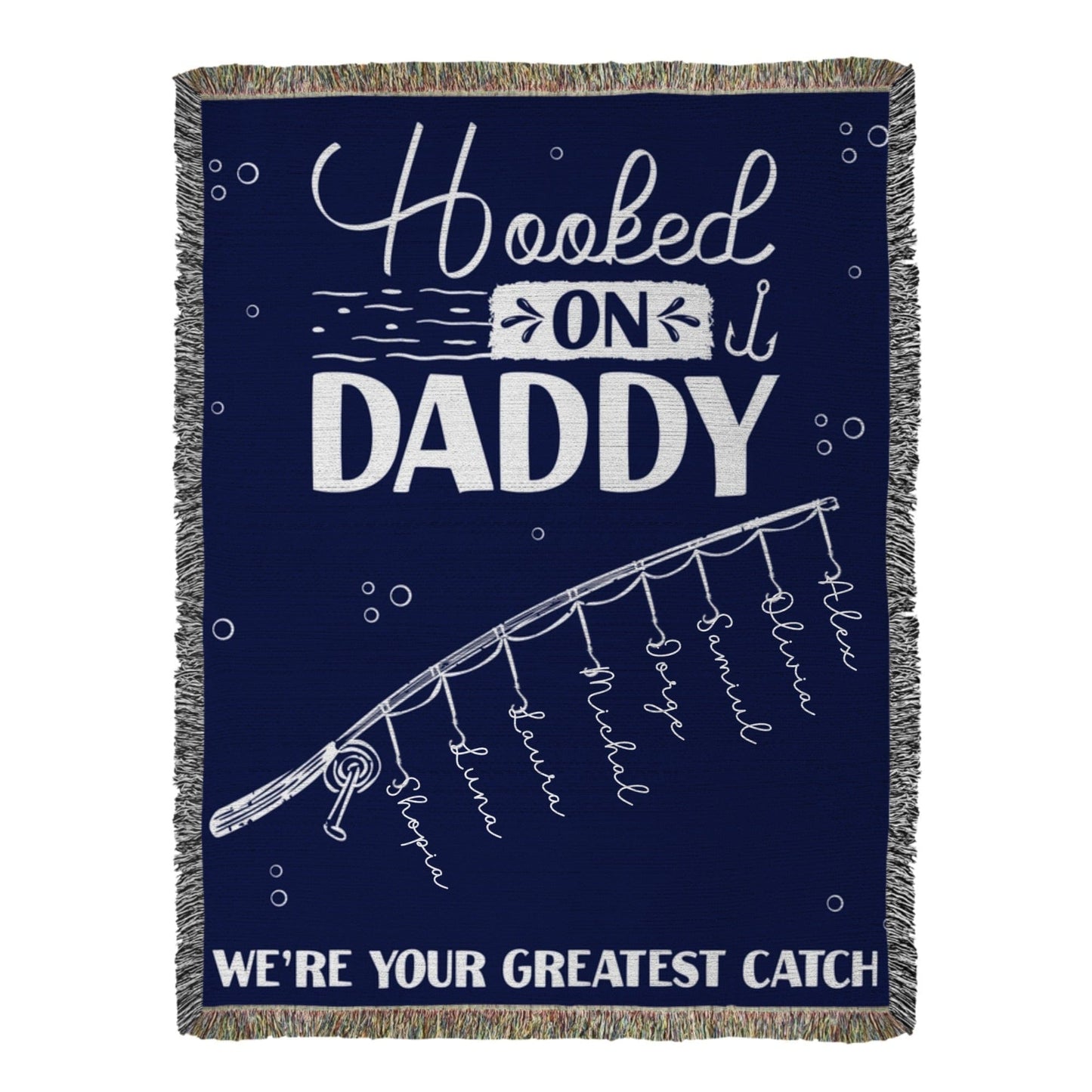 Personalized Dad Blanket - Hooked On Daddy - Best Gift For Father ! Personalized Dad Blanket - Hooked On Daddy - Best Gift For Father !