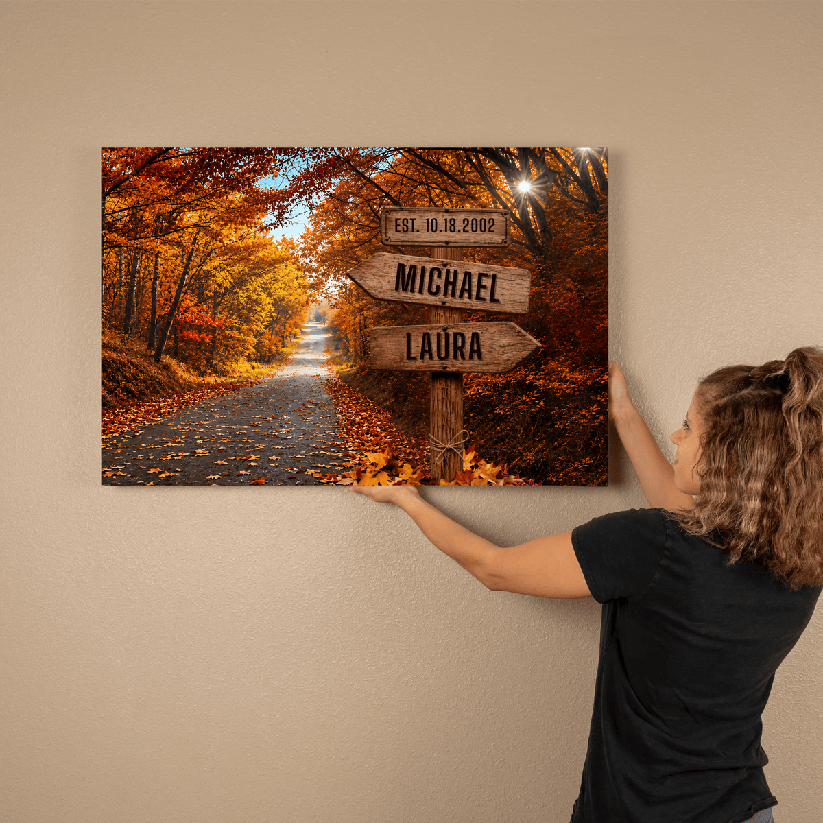 Wall Art Personalized Fall/Autumn Couple Canvas Wall Art Personalized Fall/Autumn Couple Canvas Wall Art