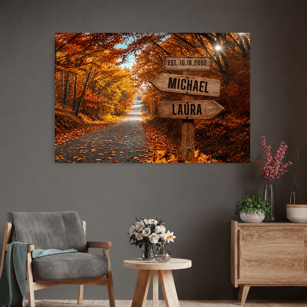 Wall Art Personalized Fall/Autumn Couple Canvas Wall Art Personalized Fall/Autumn Couple Canvas Wall Art