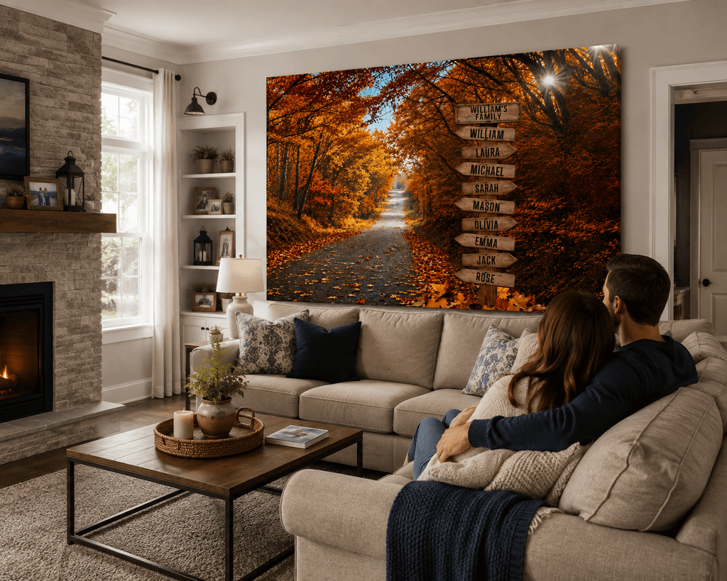 Wall Art Personalized Family Autumn Canvas | Custom Family Name Sign Wall Art | Fall Foliage Family Canvas |  Personalized Home Gift Personalized Family Autumn Canvas | Custom Family Name Sign Wall Art | Fall Foliage Family Canvas |  Personalized Home Gift