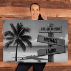 wall art Personalized Family Beach Canvas | Custom Family Name Wall Art with Tropical Palm Tree & Ocean | Coastal Family Home Decor Personalized Family Beach Canvas | Custom Family Name Wall Art with Tropical Palm Tree & Ocean | Coastal Family Home Decor