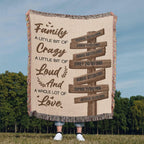 Blanket Personalized Family Blanket – Custom Name Blanket “Family A Little Bit of Crazy Loud and Love” Gift for Family Personalized Family Blanket – Custom Name Blanket “Family A Little Bit of Crazy Loud and Love” Gift for Family
