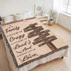 Blanket Personalized Family Blanket – Custom Name Blanket “Family A Little Bit of Crazy Loud and Love” Gift for Family Personalized Family Blanket – Custom Name Blanket “Family A Little Bit of Crazy Loud and Love” Gift for Family