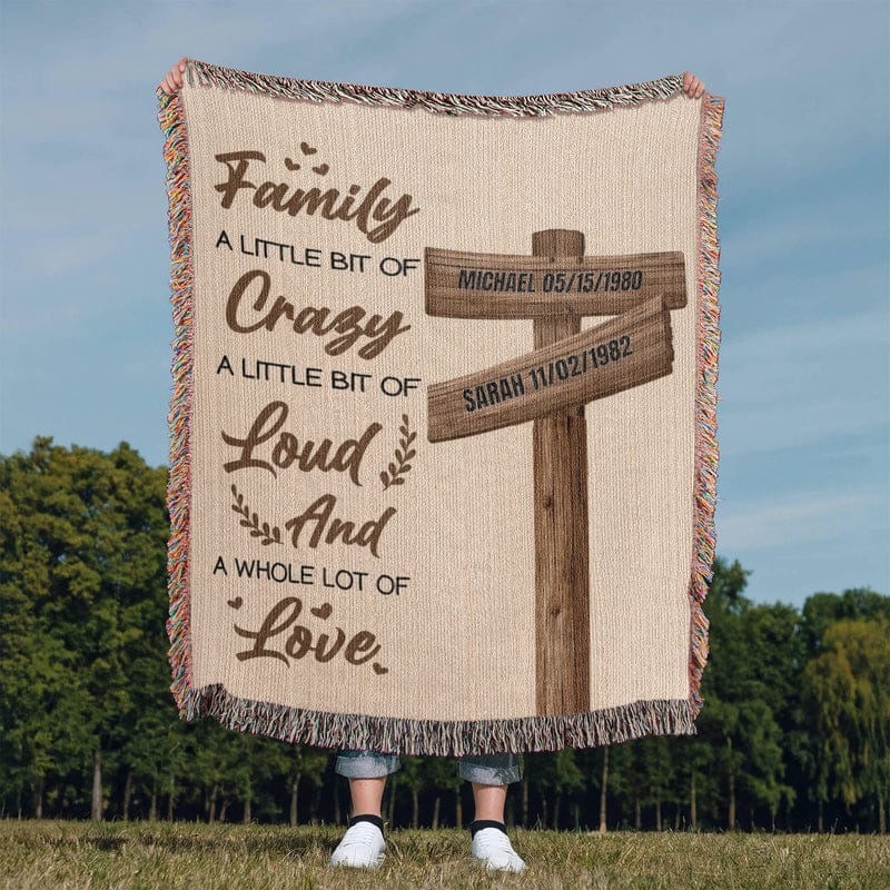 Blanket Personalized Family Blanket – Custom Name Blanket “Family A Little Bit of Crazy Loud and Love” Gift for Family Personalized Family Blanket – Custom Name Blanket “Family A Little Bit of Crazy Loud and Love” Gift for Family
