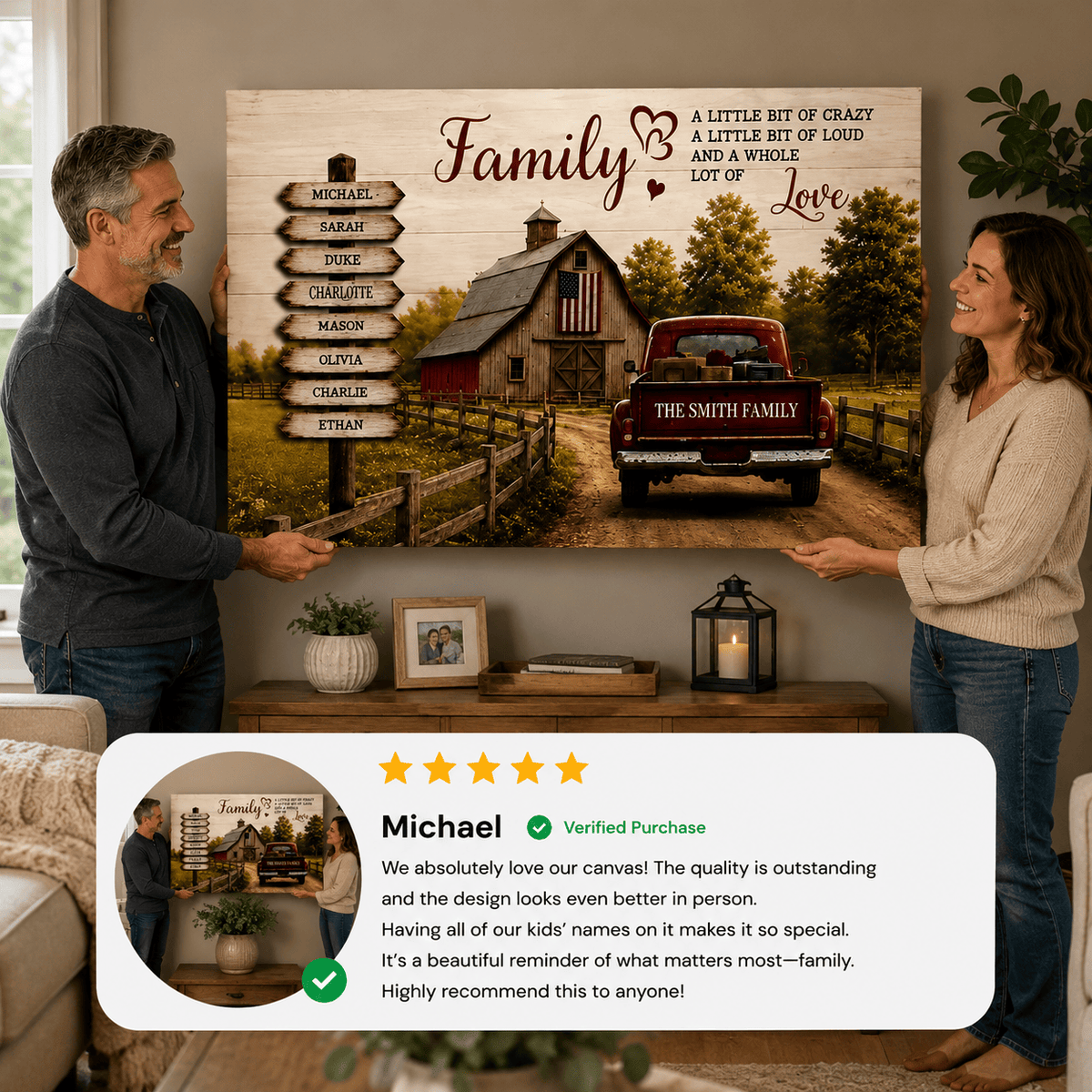 Prints Personalized Family Canvas, Custom Family Name Wall Art, Rustic Farmhouse Decor Personalized Family Canvas, Custom Family Name Wall Art, Rustic Farmhouse Decor