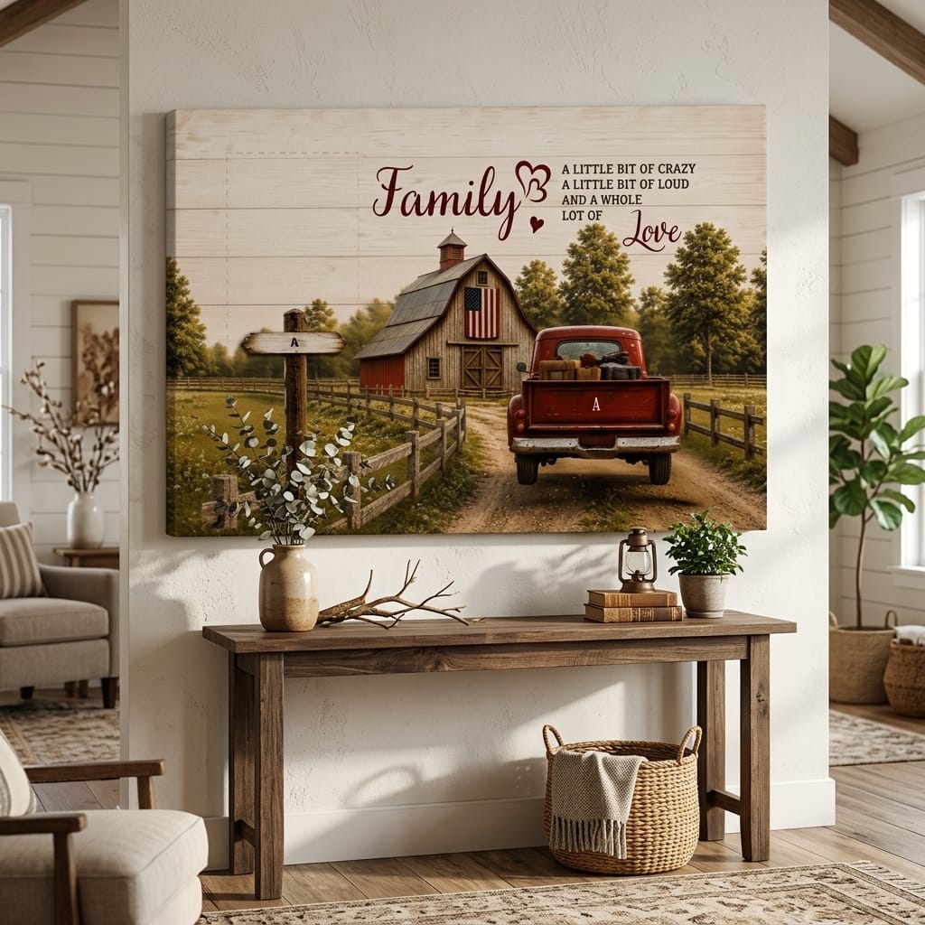 Prints Personalized Family Canvas, Custom Family Name Wall Art, Rustic Farmhouse Decor Personalized Family Canvas, Custom Family Name Wall Art, Rustic Farmhouse Decor