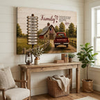 Prints Personalized Family Canvas, Custom Family Name Wall Art, Rustic Farmhouse Decor Personalized Family Canvas, Custom Family Name Wall Art, Rustic Farmhouse Decor