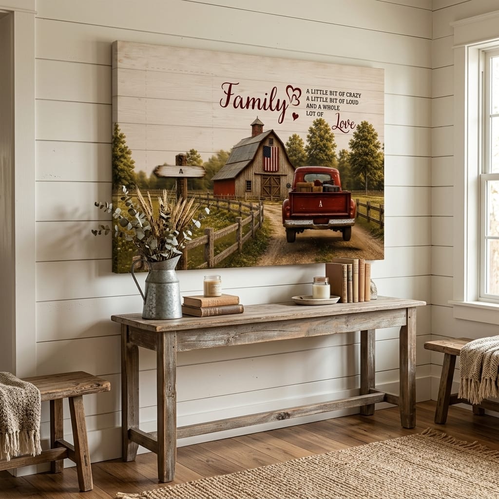 Prints Personalized Family Canvas, Custom Family Name Wall Art, Rustic Farmhouse Decor Personalized Family Canvas, Custom Family Name Wall Art, Rustic Farmhouse Decor