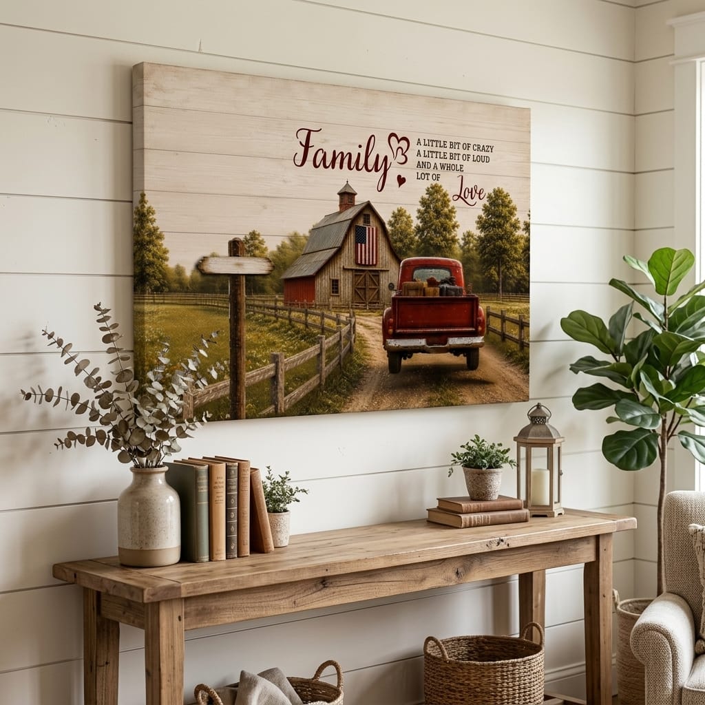 Prints Personalized Family Canvas, Custom Family Name Wall Art, Rustic Farmhouse Decor Personalized Family Canvas, Custom Family Name Wall Art, Rustic Farmhouse Decor