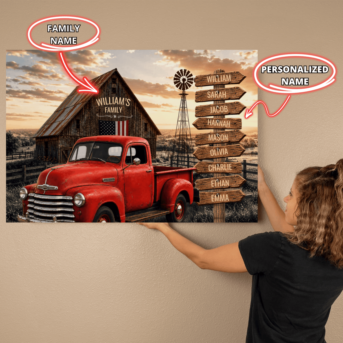 wall art Personalized Family Farmhouse Canvas | Rustic Farmhouse Decor | Personalized Country Home Gift Personalized Family Farmhouse Canvas | Rustic Farmhouse Decor | Personalized Country Home Gift