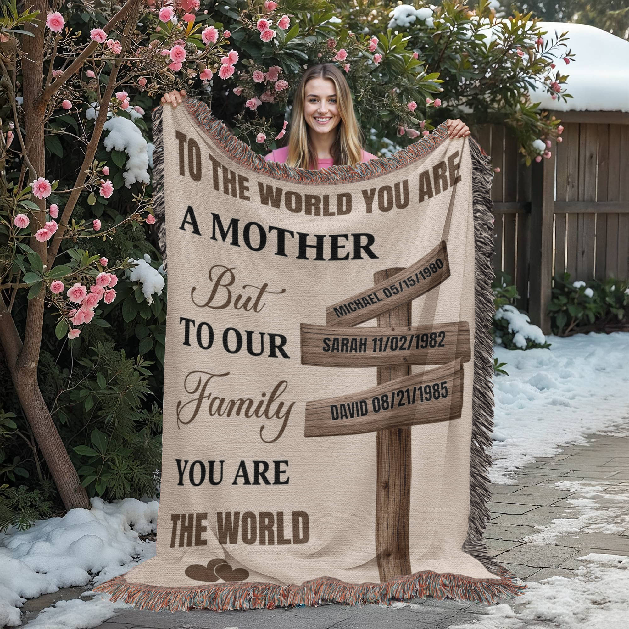 Blankets Personalized Mom Blanket – To The World You Are A Mother Woven Throw, Custom Name Gift for Mom, Mother’s Day Gift from Kids Personalized Mom Blanket – To The World You Are A Mother Woven Throw, Custom Name Gift for Mom, Mother’s Day Gift from Kids