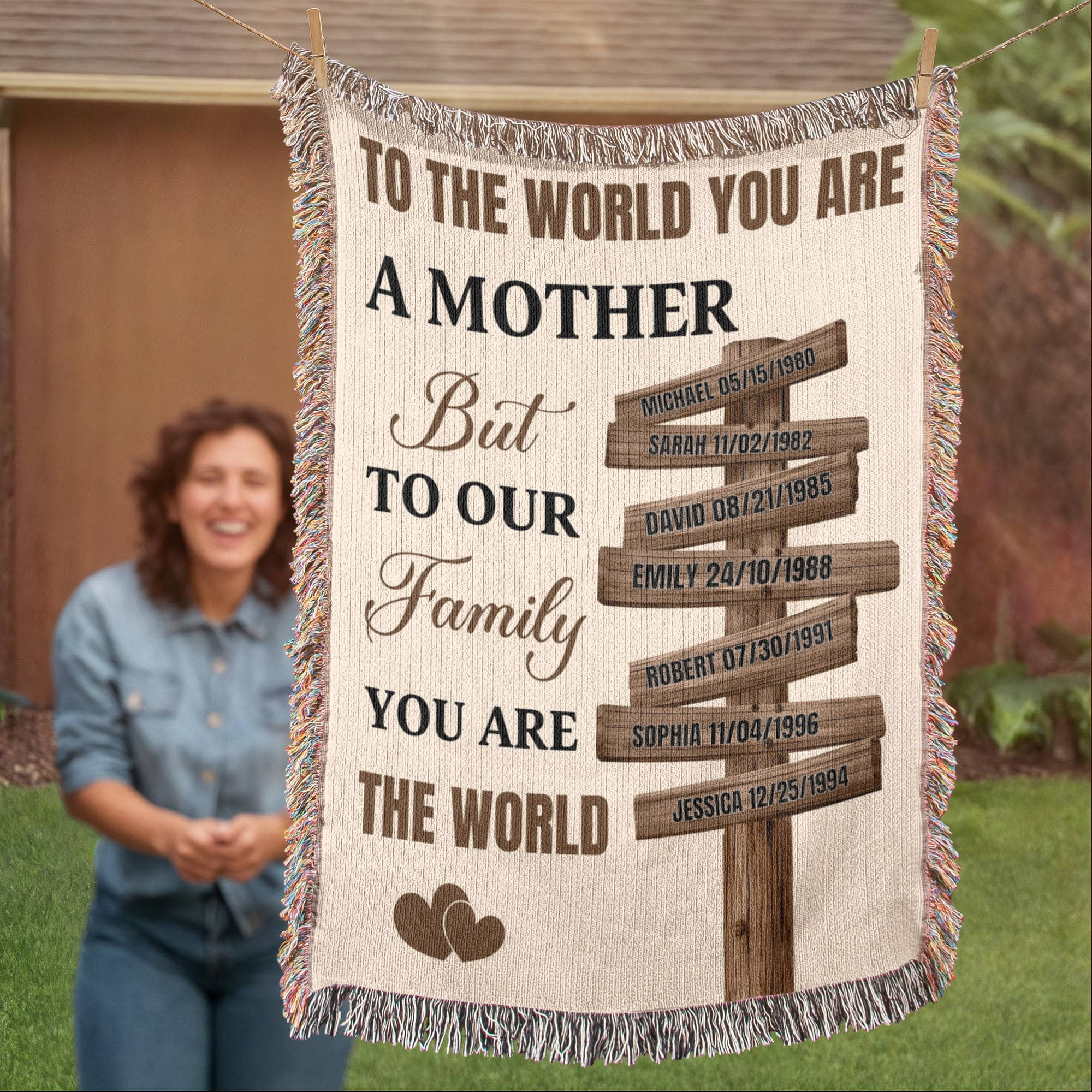 Blankets Personalized Mom Blanket – To The World You Are A Mother Woven Throw, Custom Name Gift for Mom, Mother’s Day Gift from Kids Personalized Mom Blanket – To The World You Are A Mother Woven Throw, Custom Name Gift for Mom, Mother’s Day Gift from Kids