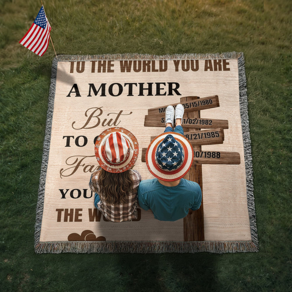 Blankets Personalized Mom Blanket – To The World You Are A Mother Woven Throw, Custom Name Gift for Mom, Mother’s Day Gift from Kids Personalized Mom Blanket – To The World You Are A Mother Woven Throw, Custom Name Gift for Mom, Mother’s Day Gift from Kids