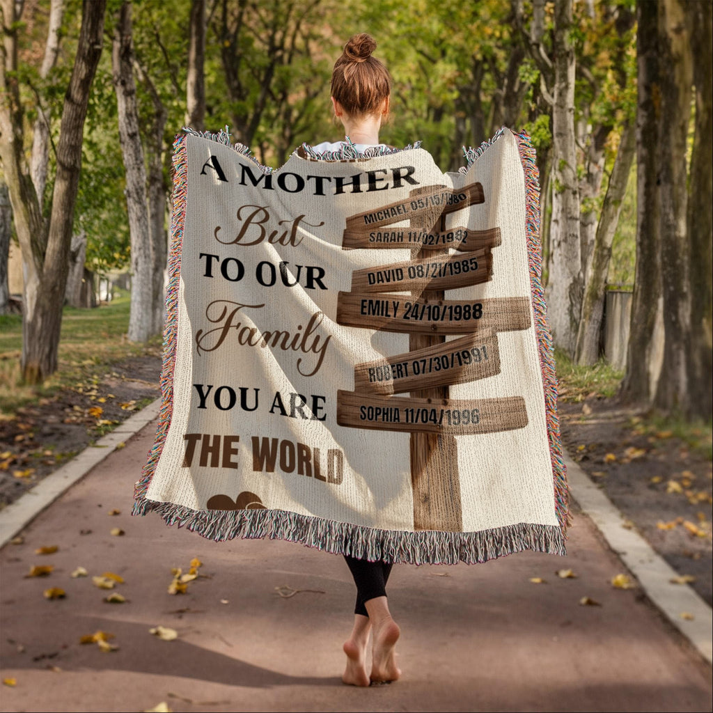 Blankets Personalized Mom Blanket – To The World You Are A Mother Woven Throw, Custom Name Gift for Mom, Mother’s Day Gift from Kids Personalized Mom Blanket – To The World You Are A Mother Woven Throw, Custom Name Gift for Mom, Mother’s Day Gift from Kids