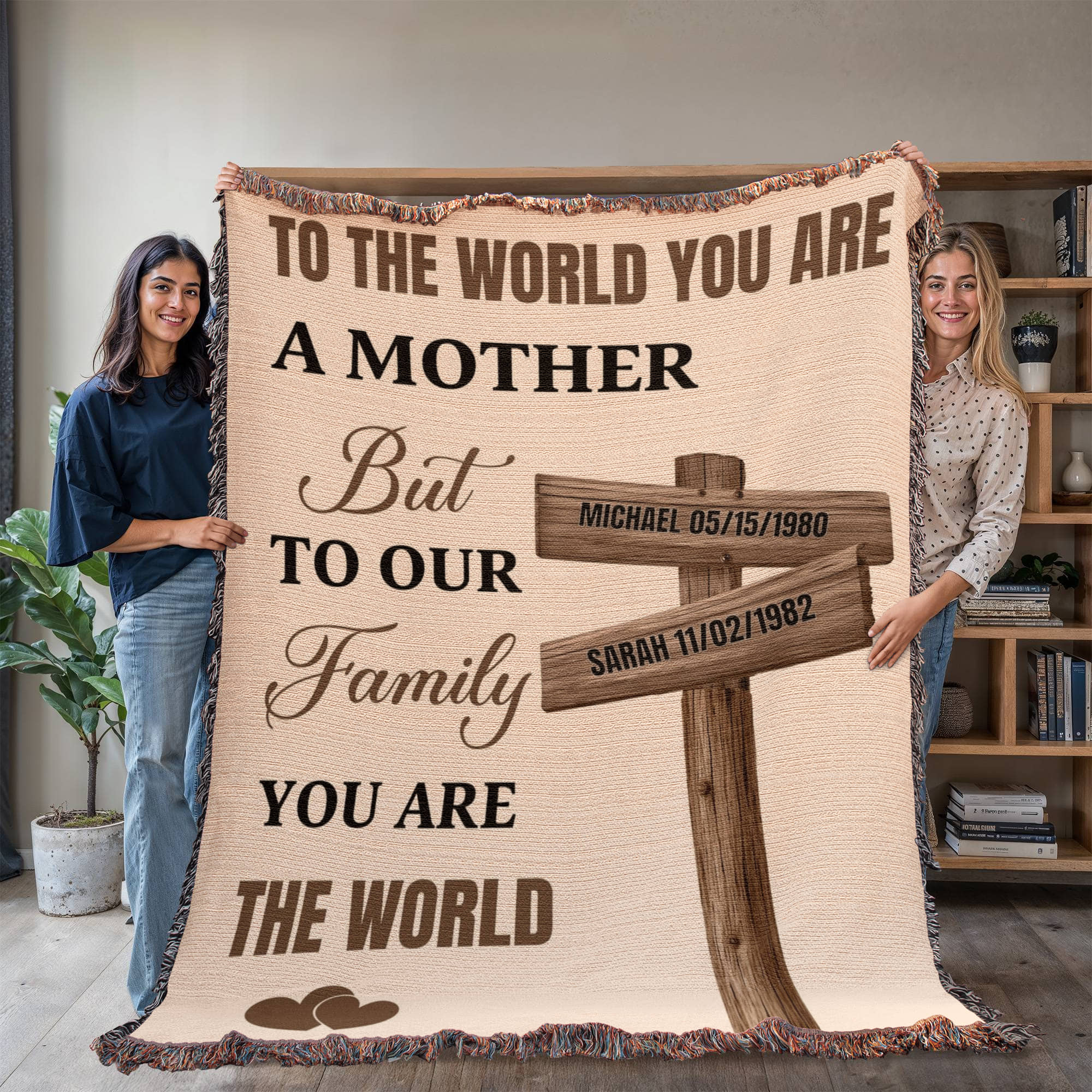 Blankets Personalized Mom Blanket – To The World You Are A Mother Woven Throw, Custom Name Gift for Mom, Mother’s Day Gift from Kids Personalized Mom Blanket – To The World You Are A Mother Woven Throw, Custom Name Gift for Mom, Mother’s Day Gift from Kids