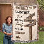 Blankets Personalized Mom Blanket – To The World You Are A Mother Woven Throw, Custom Name Gift for Mom, Mother’s Day Gift from Kids Personalized Mom Blanket – To The World You Are A Mother Woven Throw, Custom Name Gift for Mom, Mother’s Day Gift from Kids