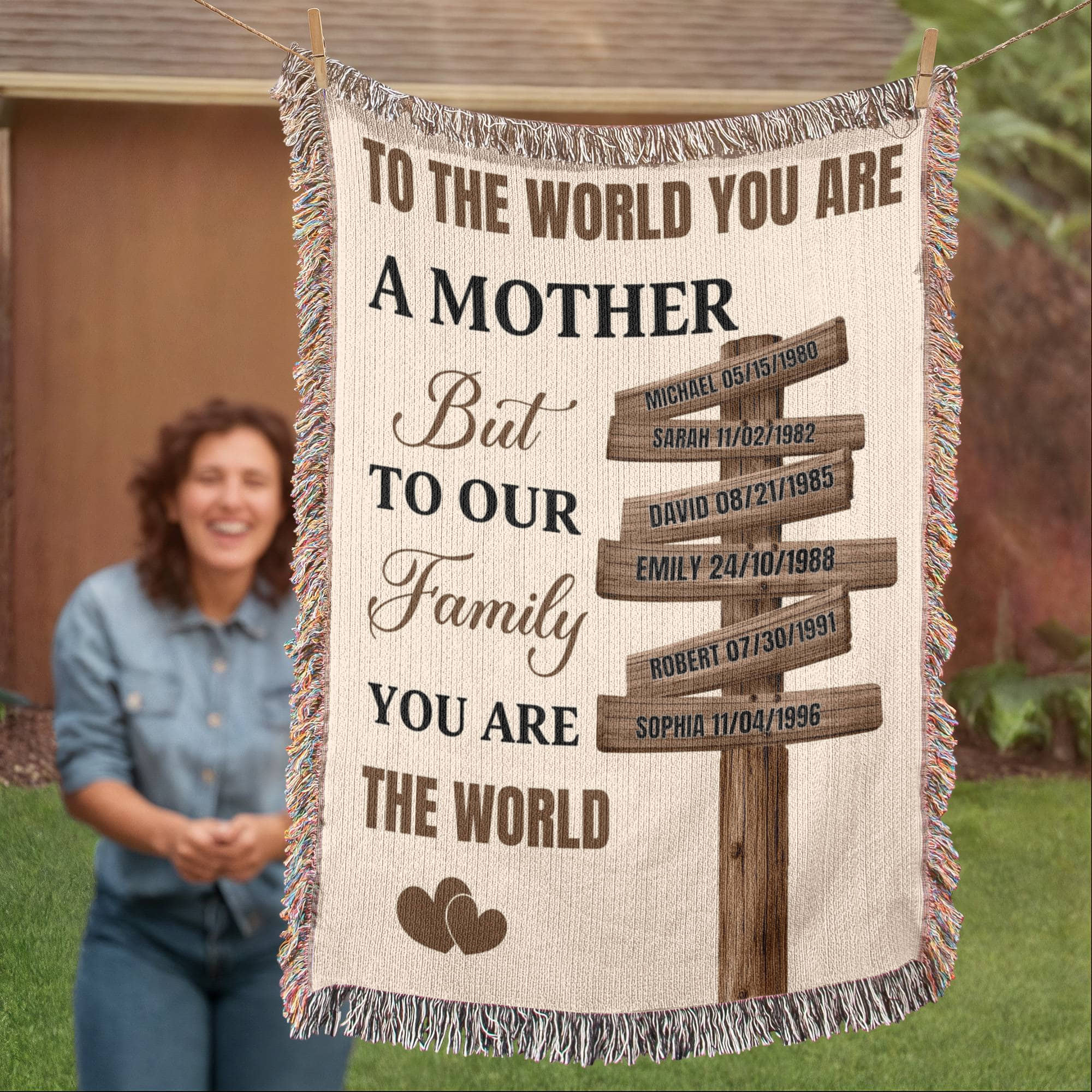 Blankets Personalized Mom Blanket – To The World You Are A Mother Woven Throw, Custom Name Gift for Mom, Mother’s Day Gift from Kids Personalized Mom Blanket – To The World You Are A Mother Woven Throw, Custom Name Gift for Mom, Mother’s Day Gift from Kids