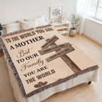 Blankets Personalized Mom Blanket – To The World You Are A Mother Woven Throw, Custom Name Gift for Mom, Mother’s Day Gift from Kids Personalized Mom Blanket – To The World You Are A Mother Woven Throw, Custom Name Gift for Mom, Mother’s Day Gift from Kids