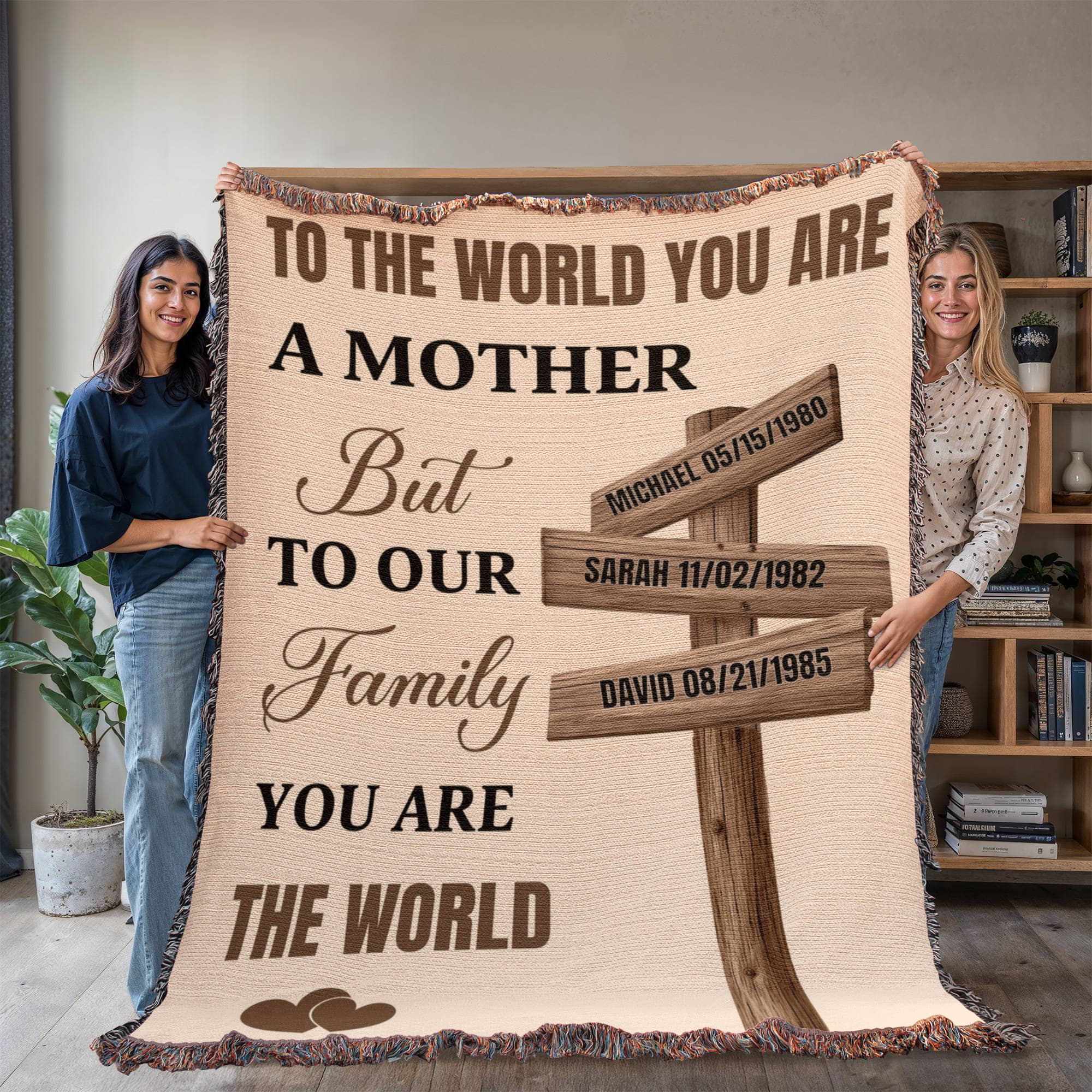 Blankets Personalized Mom Blanket – To The World You Are A Mother Woven Throw, Custom Name Gift for Mom, Mother’s Day Gift from Kids Personalized Mom Blanket – To The World You Are A Mother Woven Throw, Custom Name Gift for Mom, Mother’s Day Gift from Kids